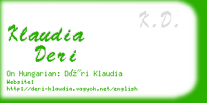 klaudia deri business card